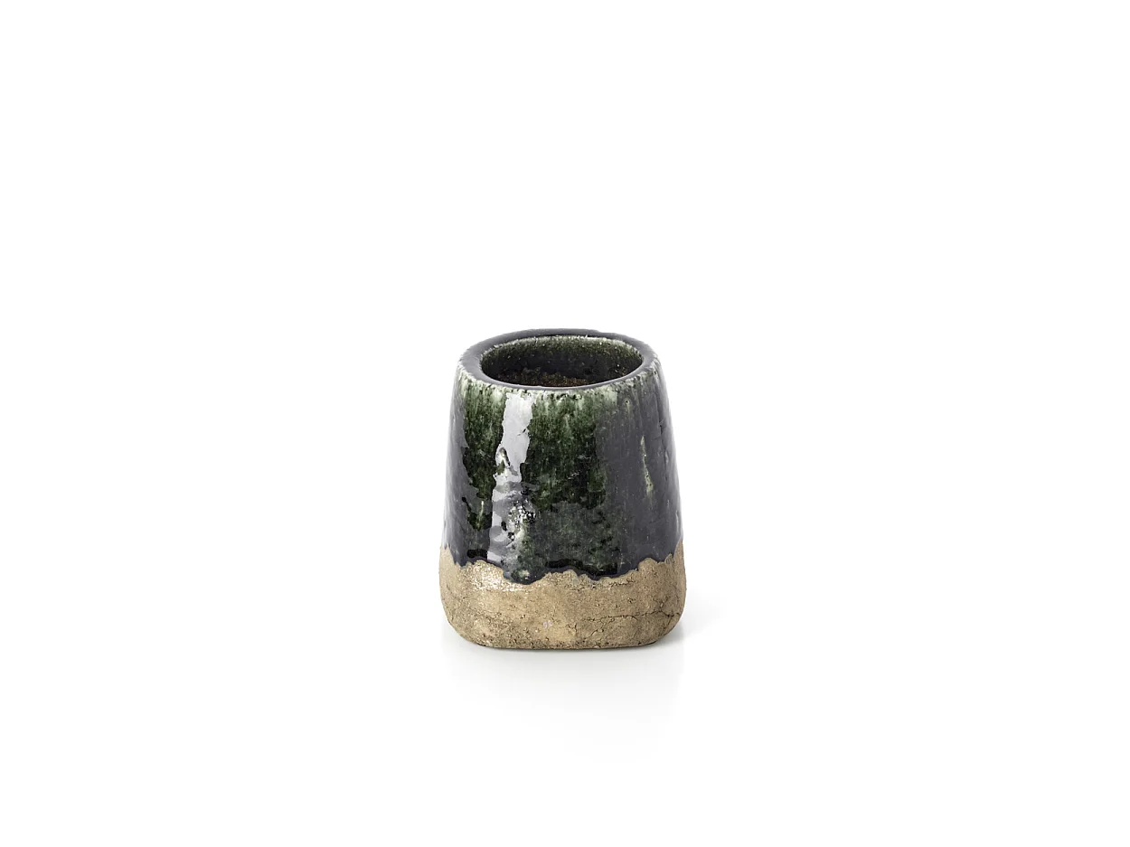 The Moss Conical Planter - Concrete Green - S