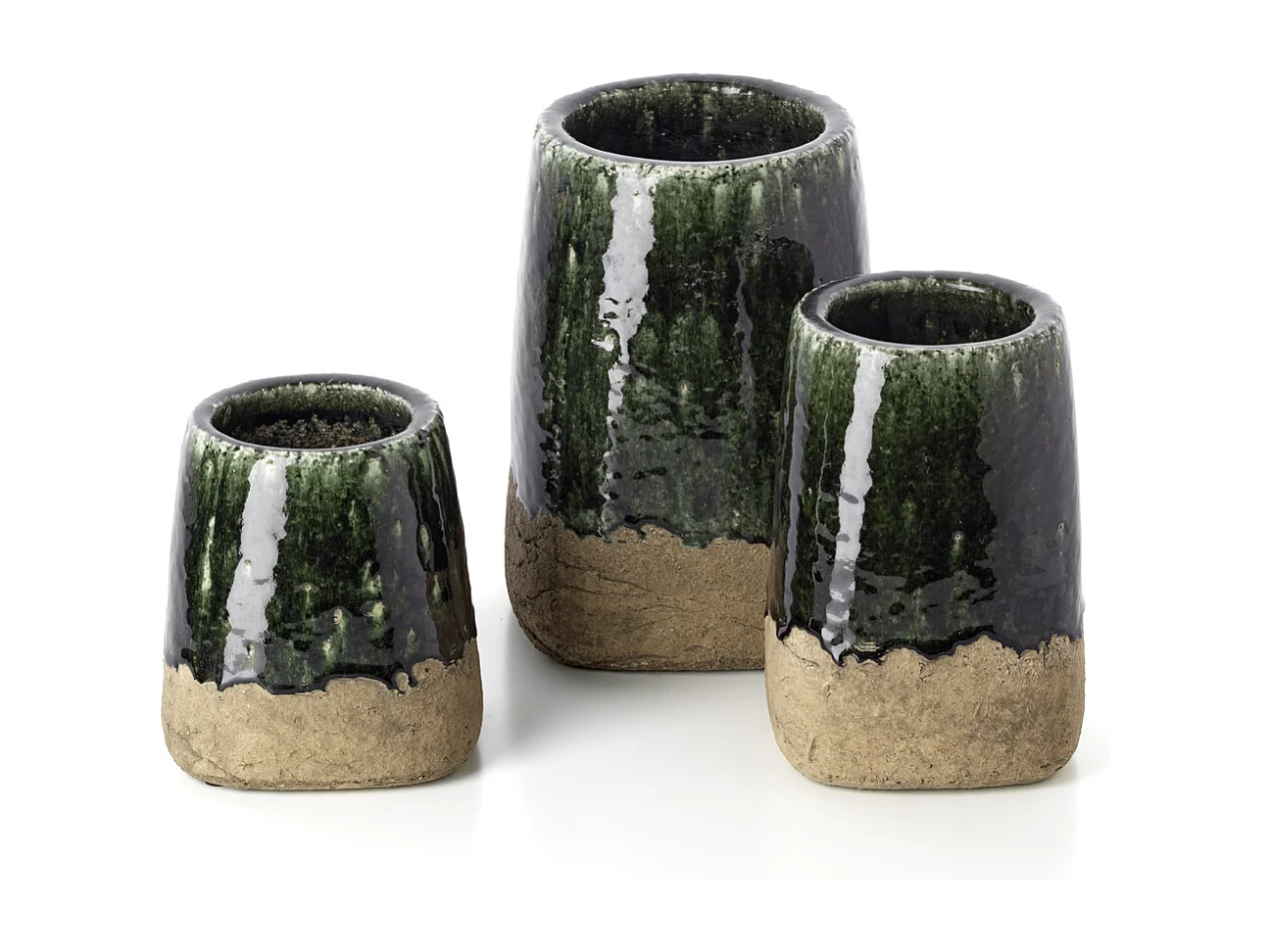 De Moss Kegel Bloempot - Beton Groen - M