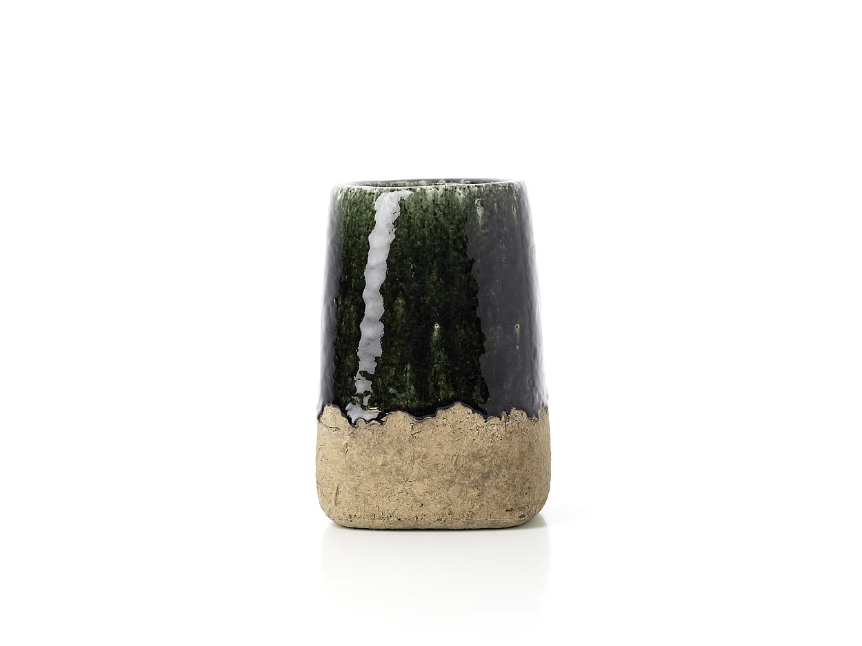 The Moss Conical Planter - Concrete Green - M