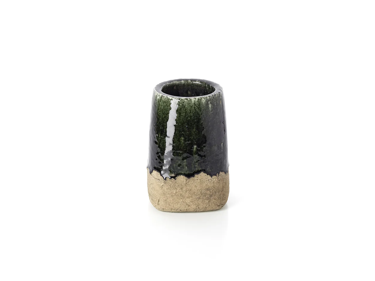 The Moss Conical Planter - Concrete Green - M