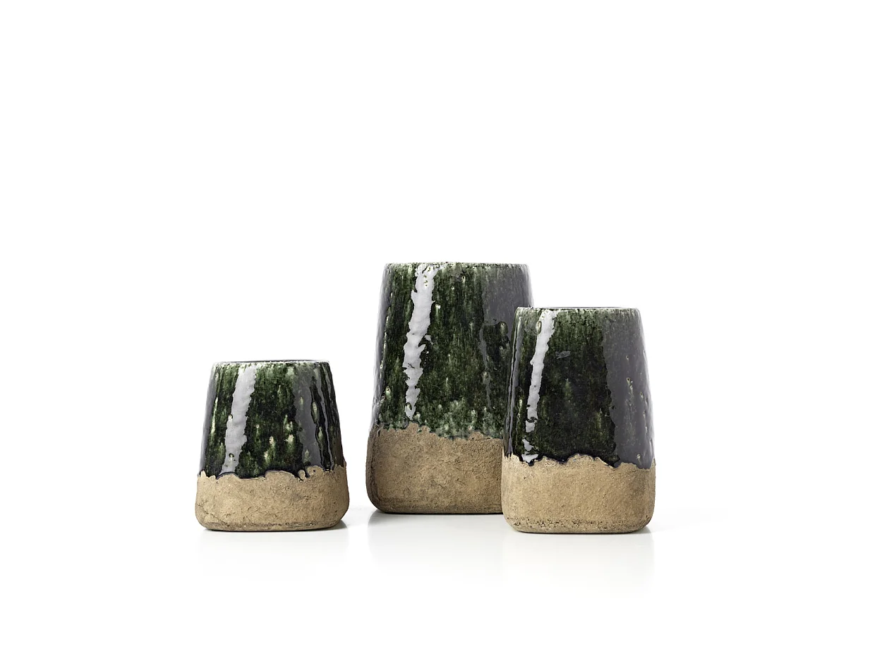 The Moss Conical Planter - Concrete Green - M