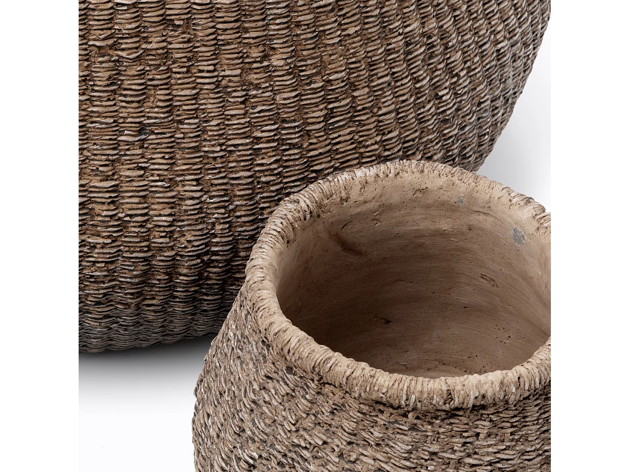 De Faux-Puff Plantenbak - Bruin - XL