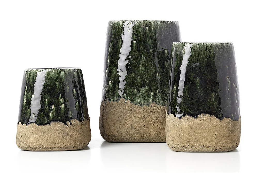 De Moss Kegel Bloempot - Beton Groen - L