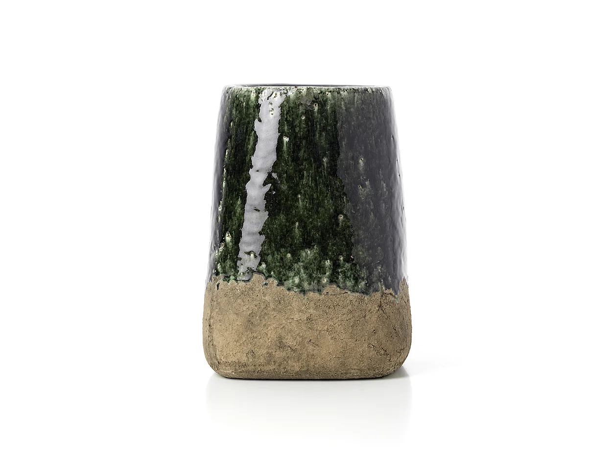 The Moss Conical Planter - Concrete Green - L