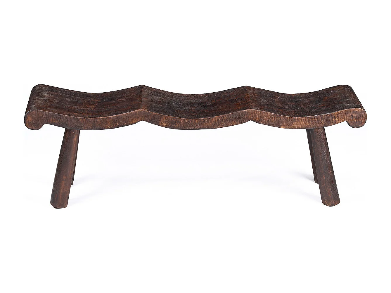 The Lombok Wave Bench - Dark Walnut - M