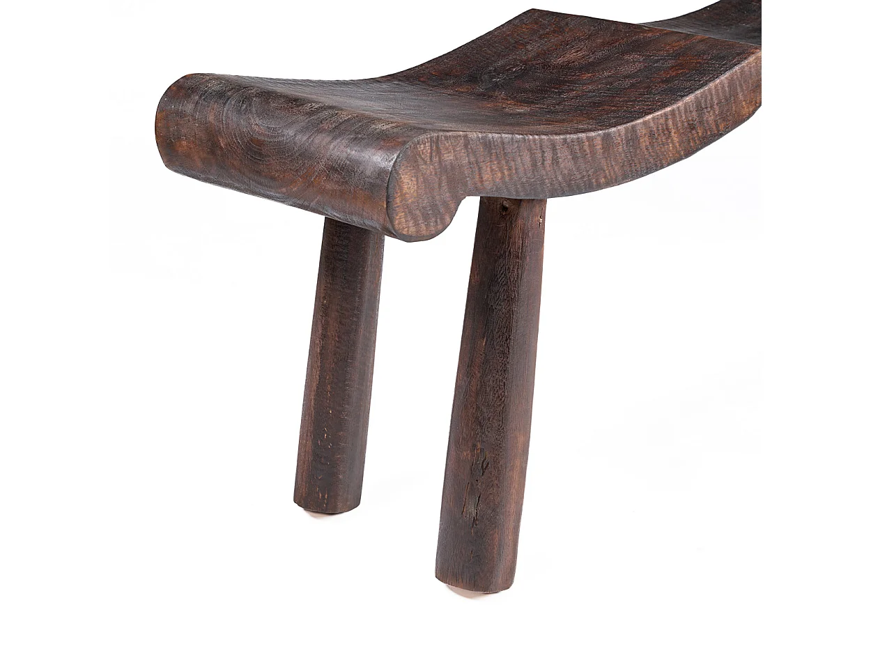 The Lombok Wave Bench - Dark Walnut - M