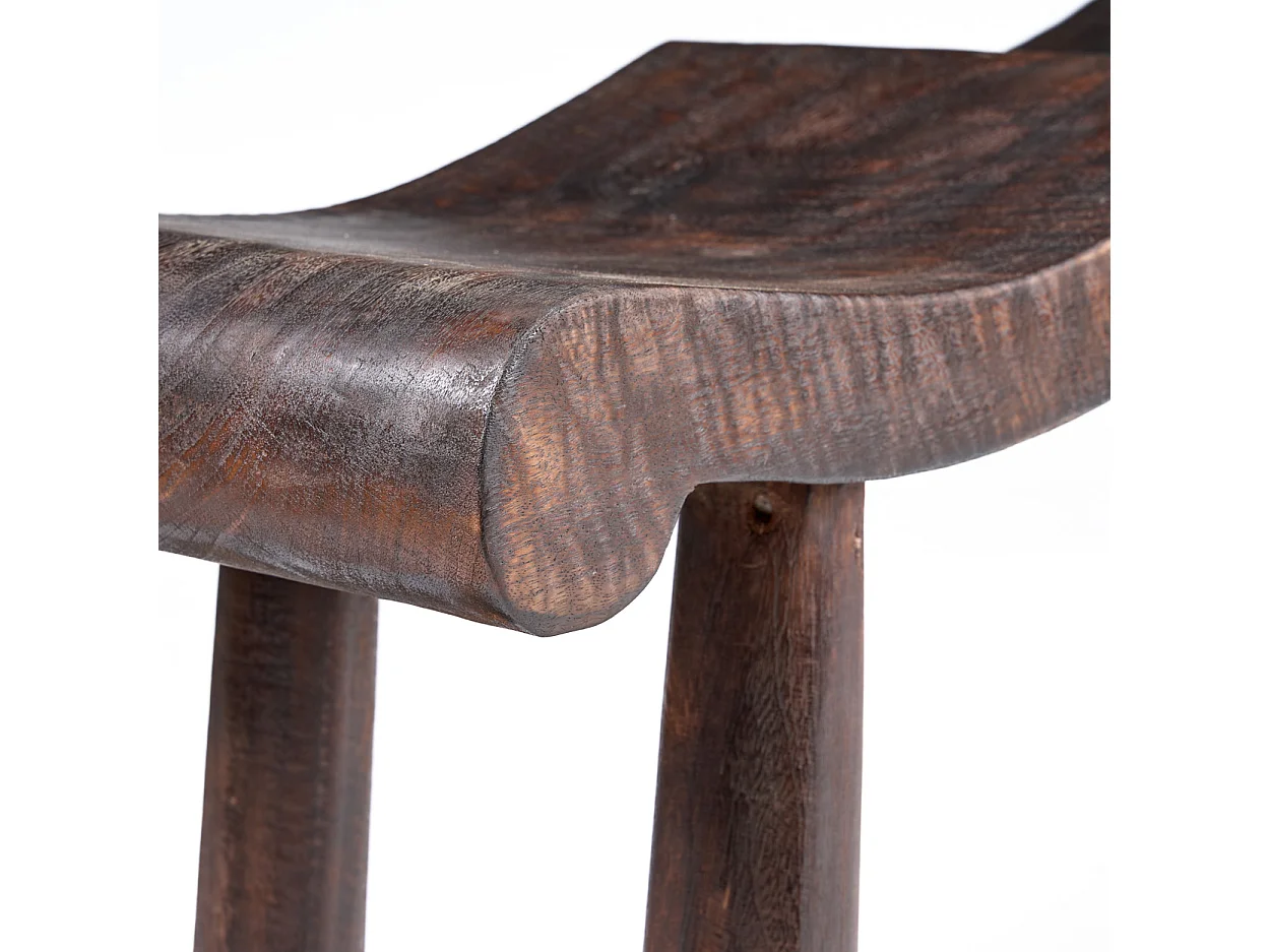 The Lombok Wave Bench - Dark Walnut - M