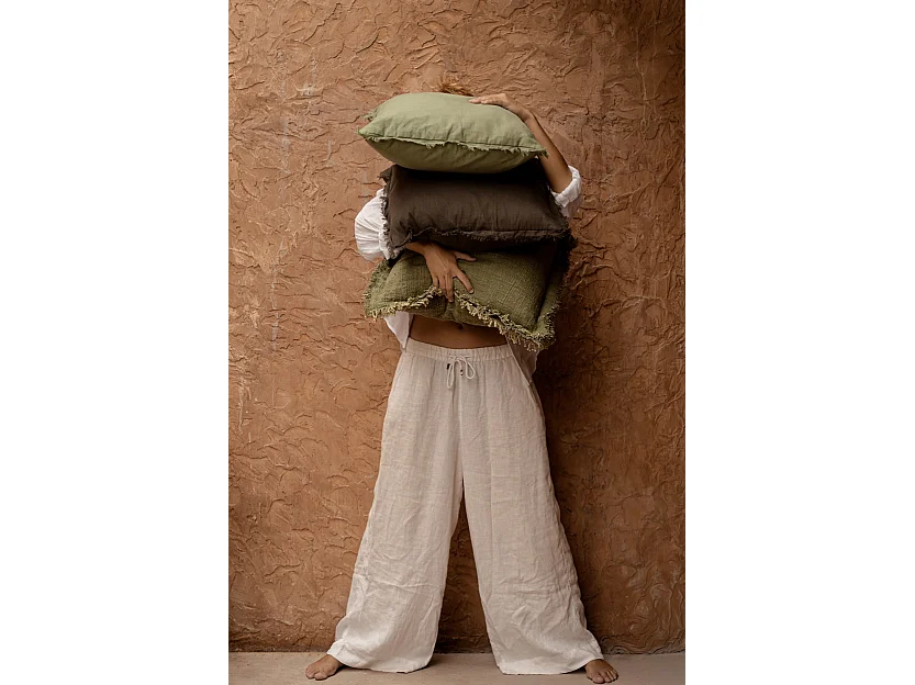 The Jungle Fringe Cushion Cover - Green