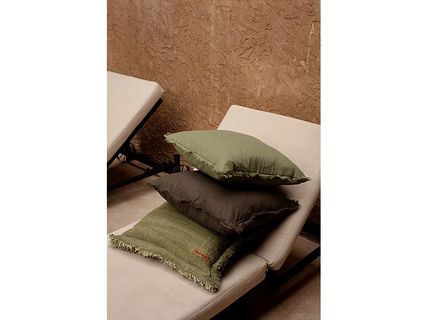 The Jungle Fringe Cushion Cover - Green