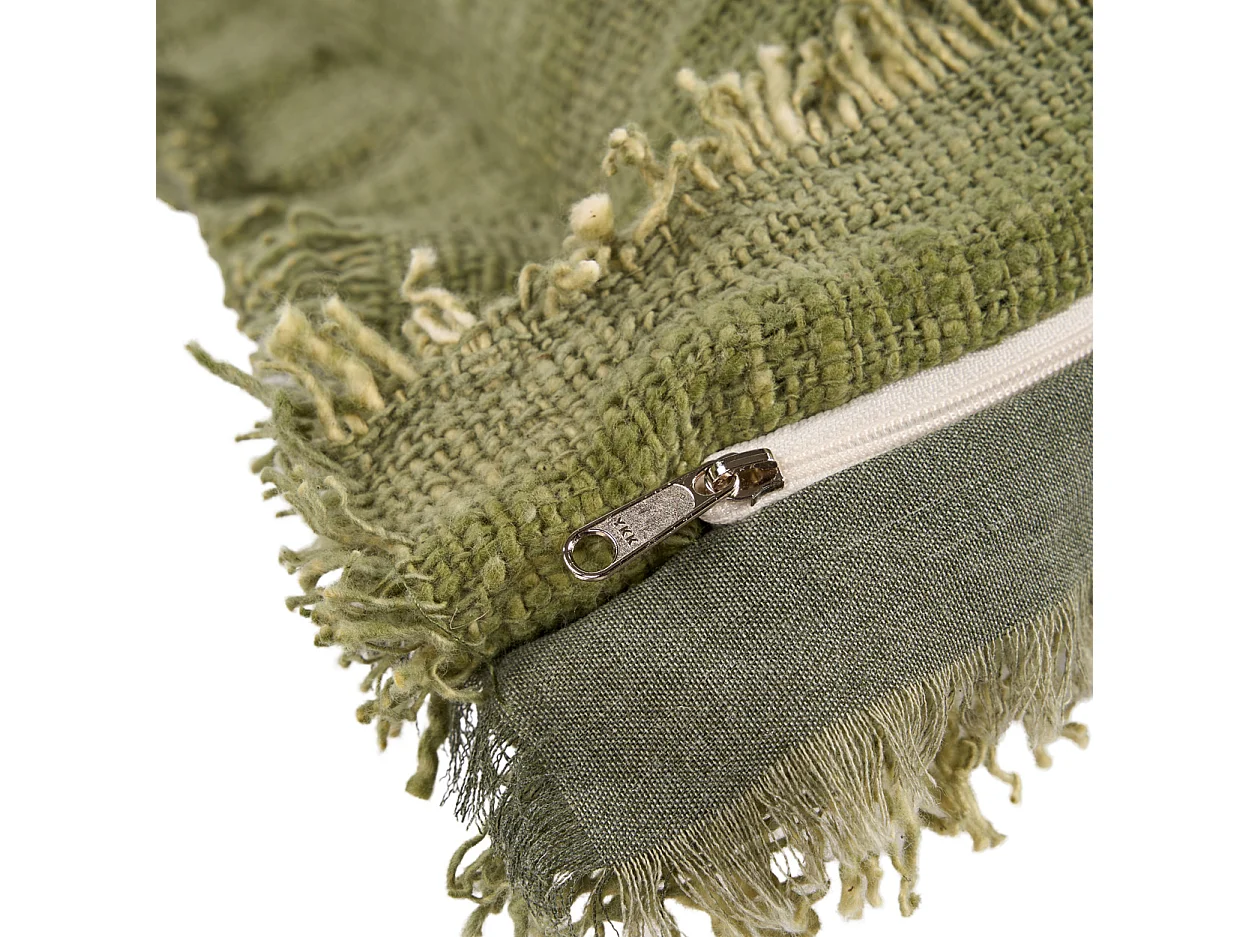 The Jungle Fringe Cushion Cover - Green