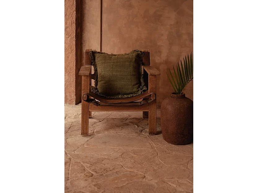 The Jungle Fringe Cushion Cover - Green