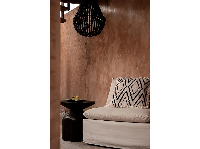 The Sahara Diamond Cushion Cover - Natural Black