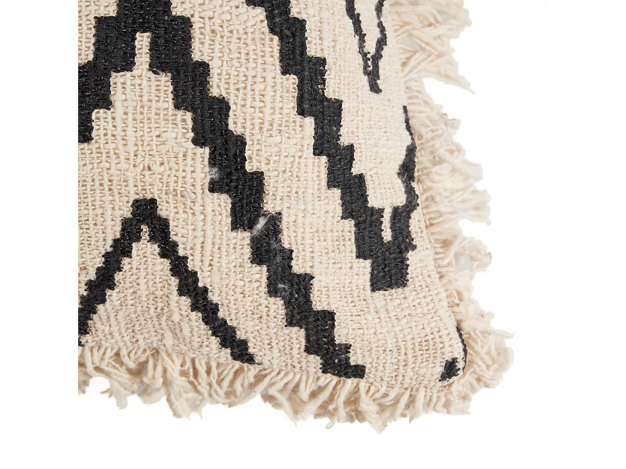 The Sahara Diamond Cushion Cover - Natural Black