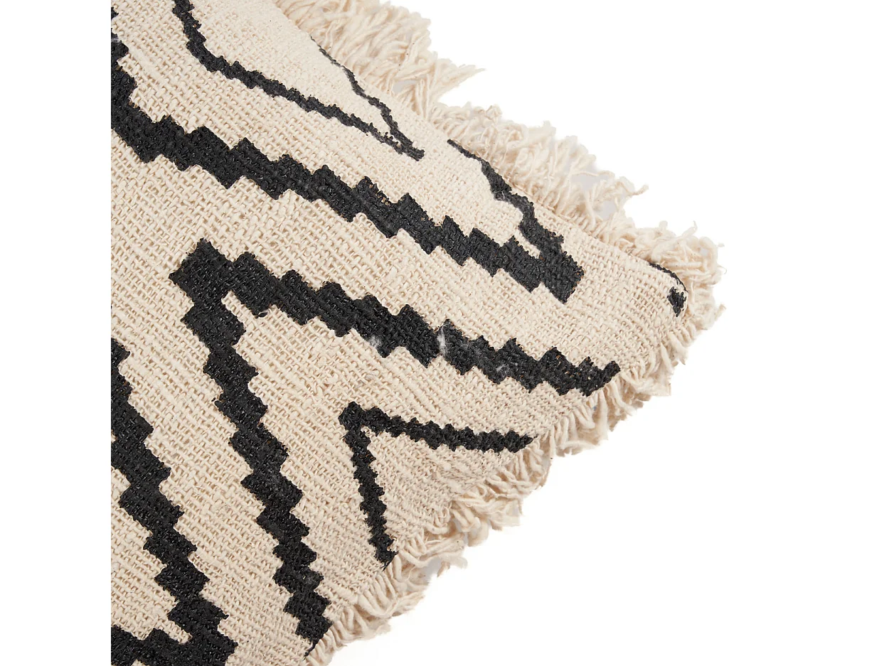 The Sahara Diamond Cushion Cover - Natural Black