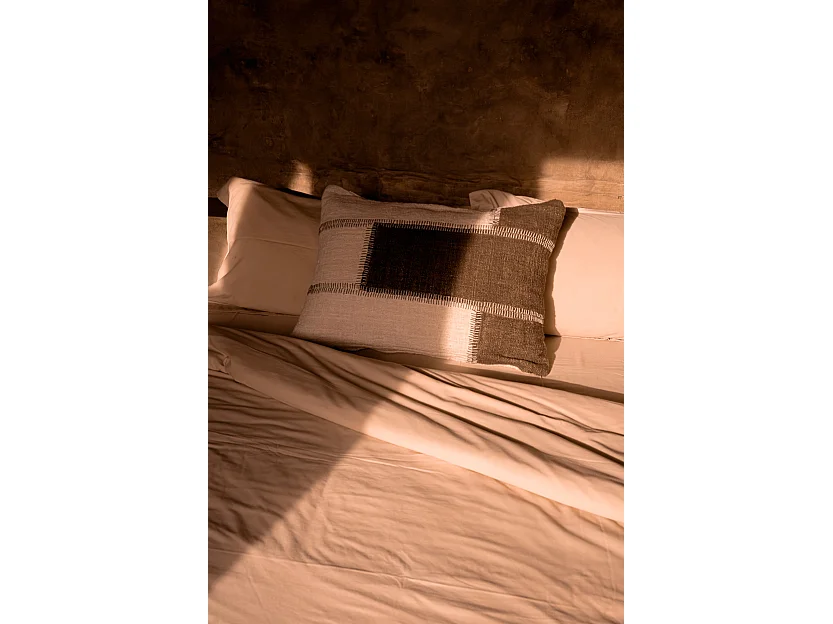 The Cocoa Patchwork Cushion Cover - Natural Brown
