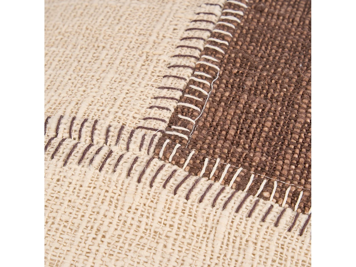 The Cocoa Patchwork Cushion Cover - Natural Brown