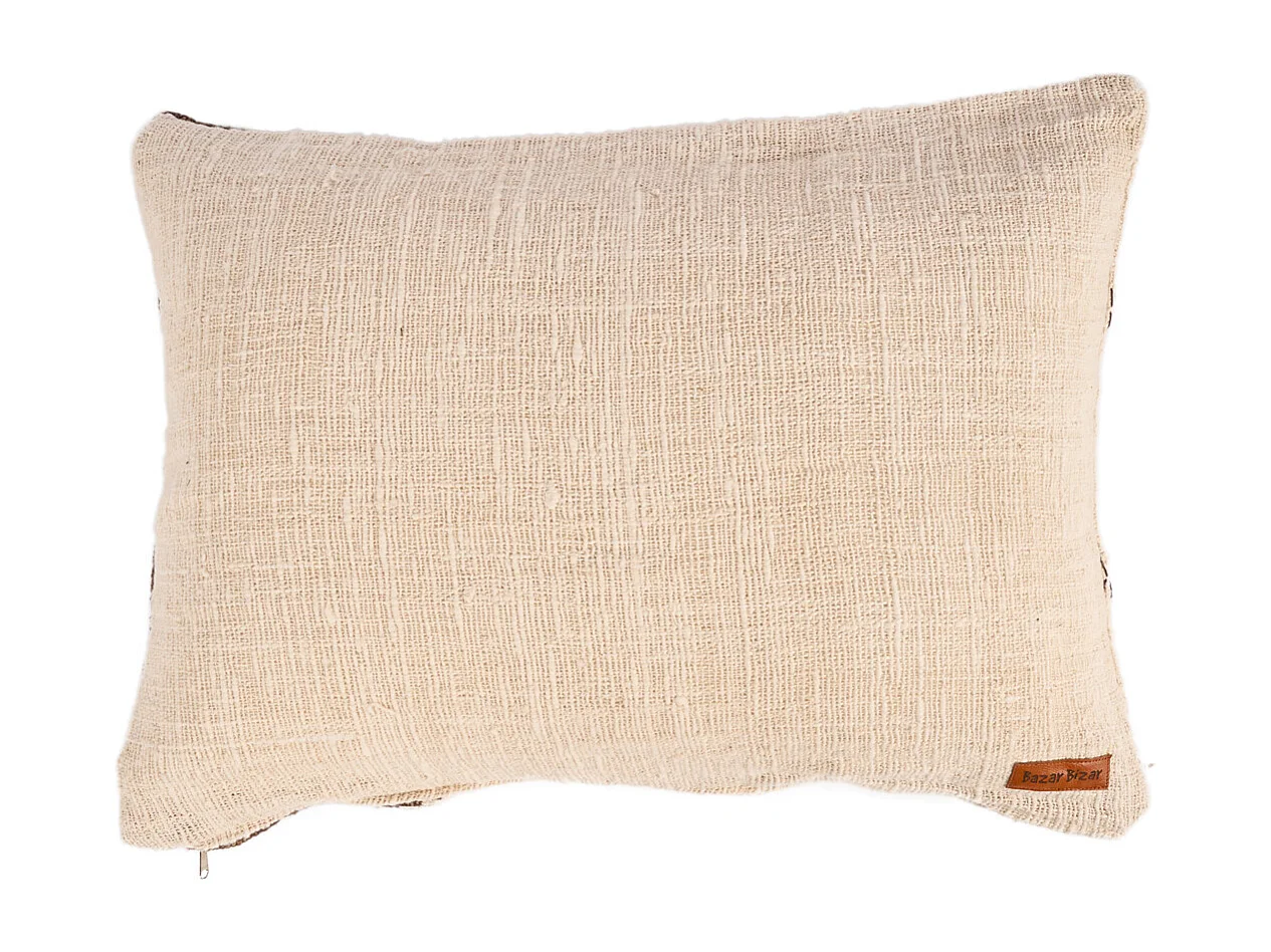 The Cocoa Patchwork Cushion Cover - Natural Brown