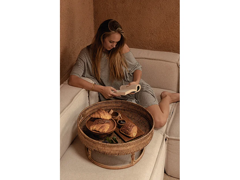 Le Rattan Rise Tray - Brun Naturel