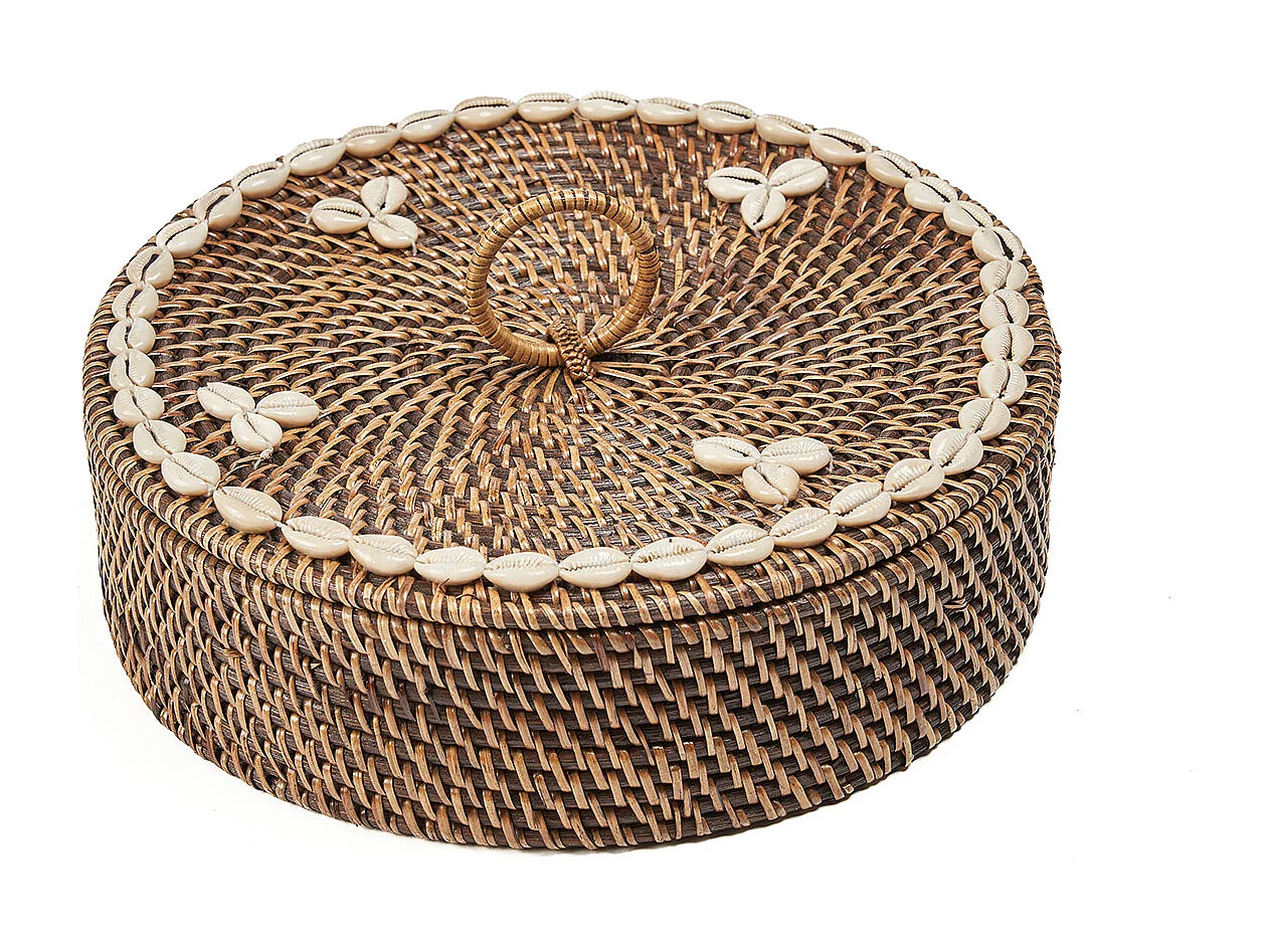 The Rattan Compartment Basket - Natural Brown