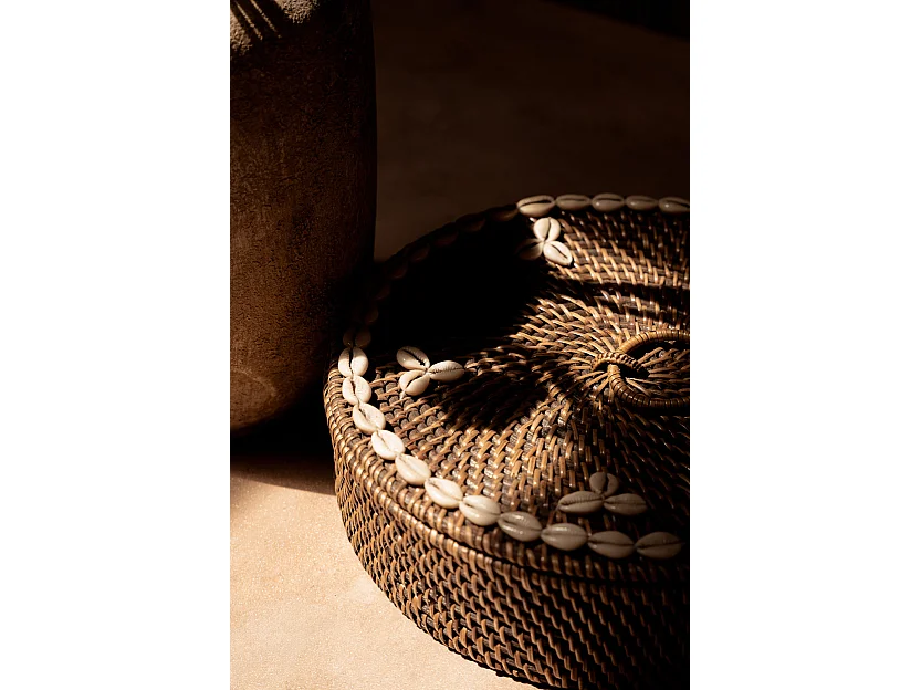 The Rattan Compartment Basket - Natural Brown