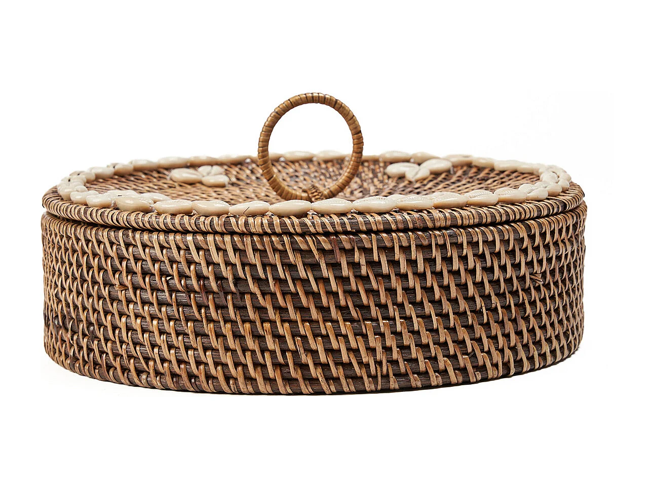 The Rattan Compartment Basket - Natural Brown