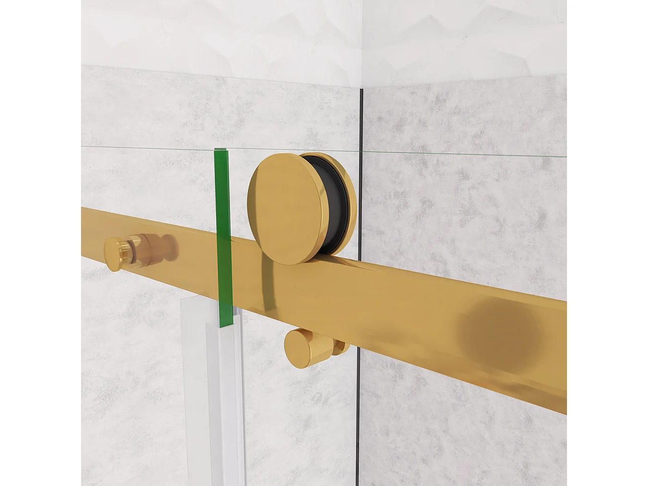 Box Doccia Angolare 100X70 cm H.195 cm Porta Scorrevole con Parete Fissa Vetro 8 mm Temperato Anticalcare Trasparente Telaio Cromo Dorato