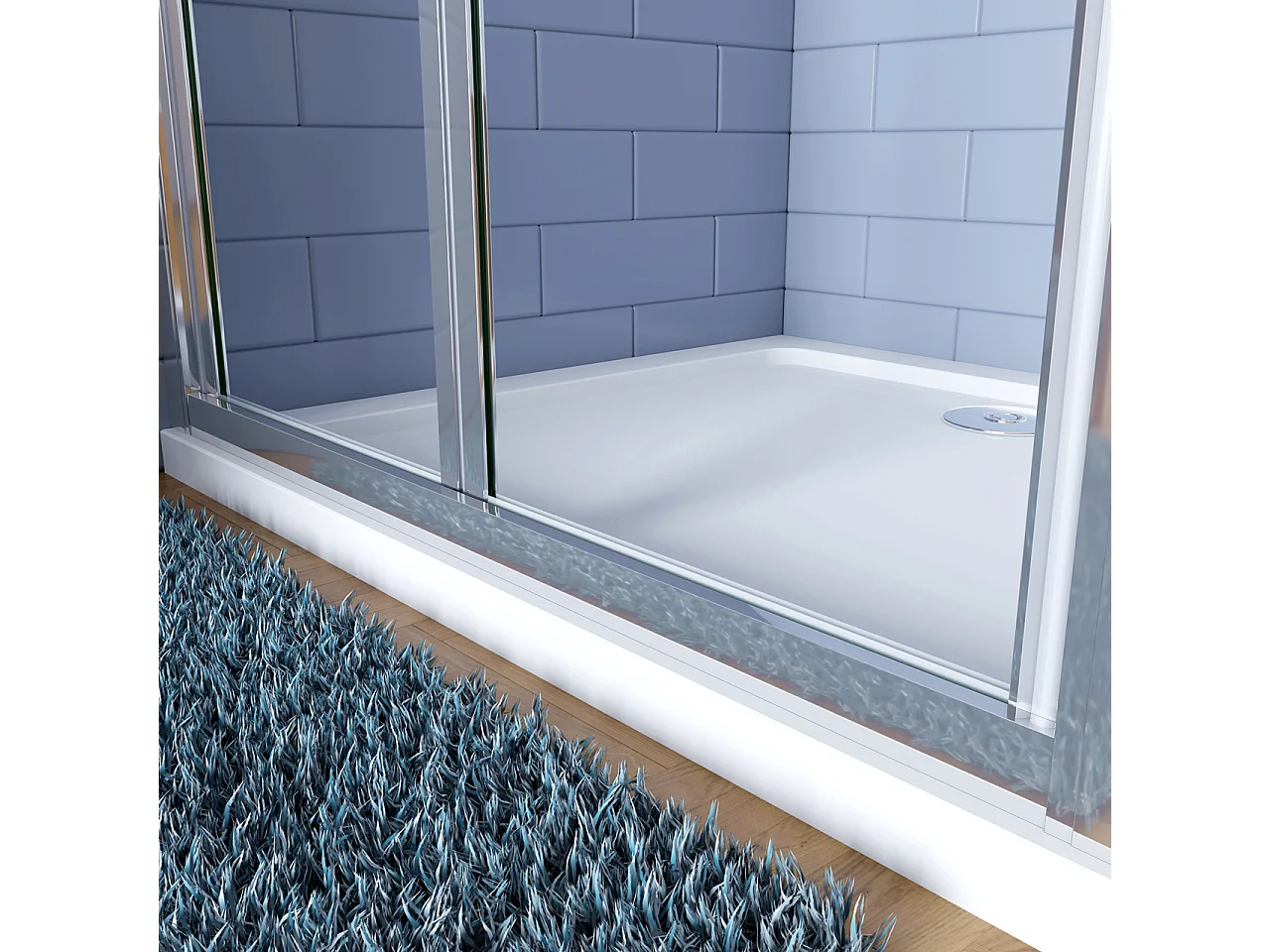 H.185cm Box Doccia Angolare Porta a Soffietto con Parete Fissa 70x90cm in Vetro Temperato Trasparente 5 mm Profilo Cromo Lucido