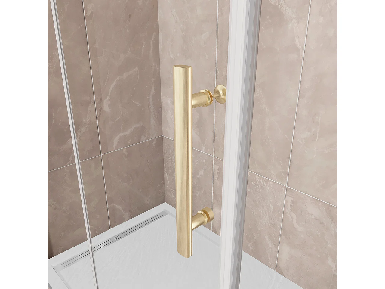 185cm Box Doccia Angolare 70x70cm Porta Battente Pieghevole 70 Parete Fissa 70 Vetro Temperato 6mm Anticalcare Barra Stabilizzatrice da 45cm Dorato Spazzolato