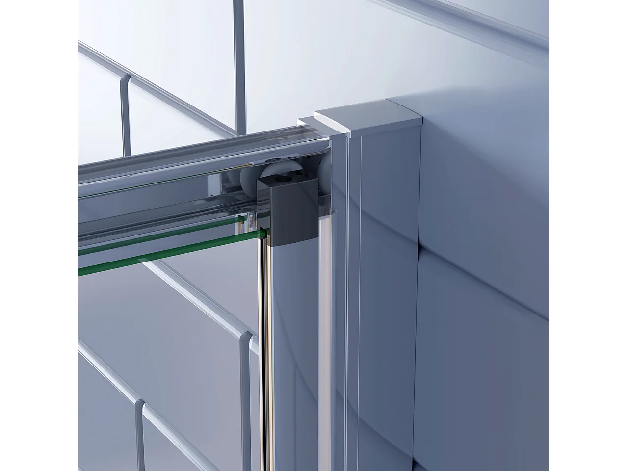 H.185cm Box Doccia Angolare Porta a Soffietto con Parete Fissa 70x80cm in Vetro Temperato Trasparente 5 mm Profilo Cromo Lucido