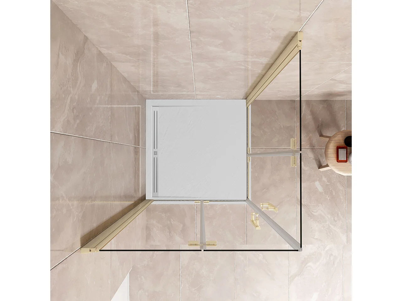 185cm Box Doccia Angolare 110x110cm Doppia Porta Battente Pieghevole Vetro Temperato Trasparente 6 mm Anticalcare Telaio Dorato Spazzolato