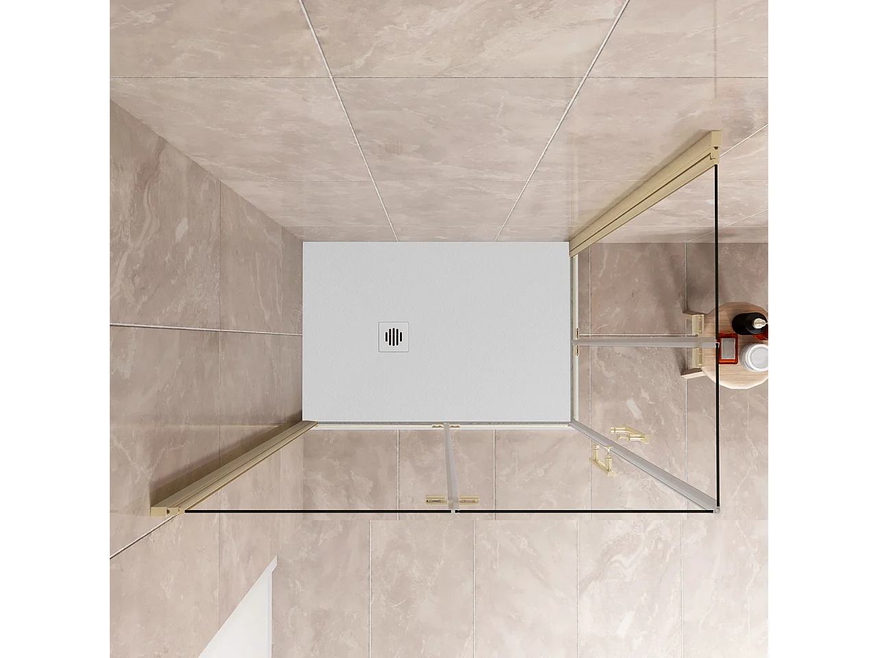 185cm Box Doccia Angolare 110x90cm Doppia Porta Battente Pieghevole Vetro Temperato Trasparente 6 mm Anticalcare Telaio Dorato Spazzolato