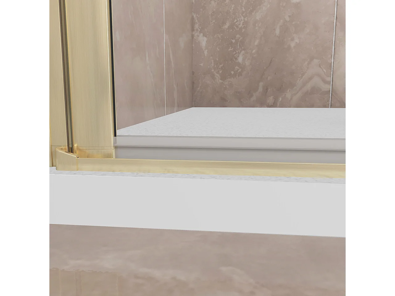 185cm Box Doccia Angolare 120x70cm Doppia Porta Battente Pieghevole Vetro Temperato Trasparente 6 mm Anticalcare Telaio Dorato Spazzolato