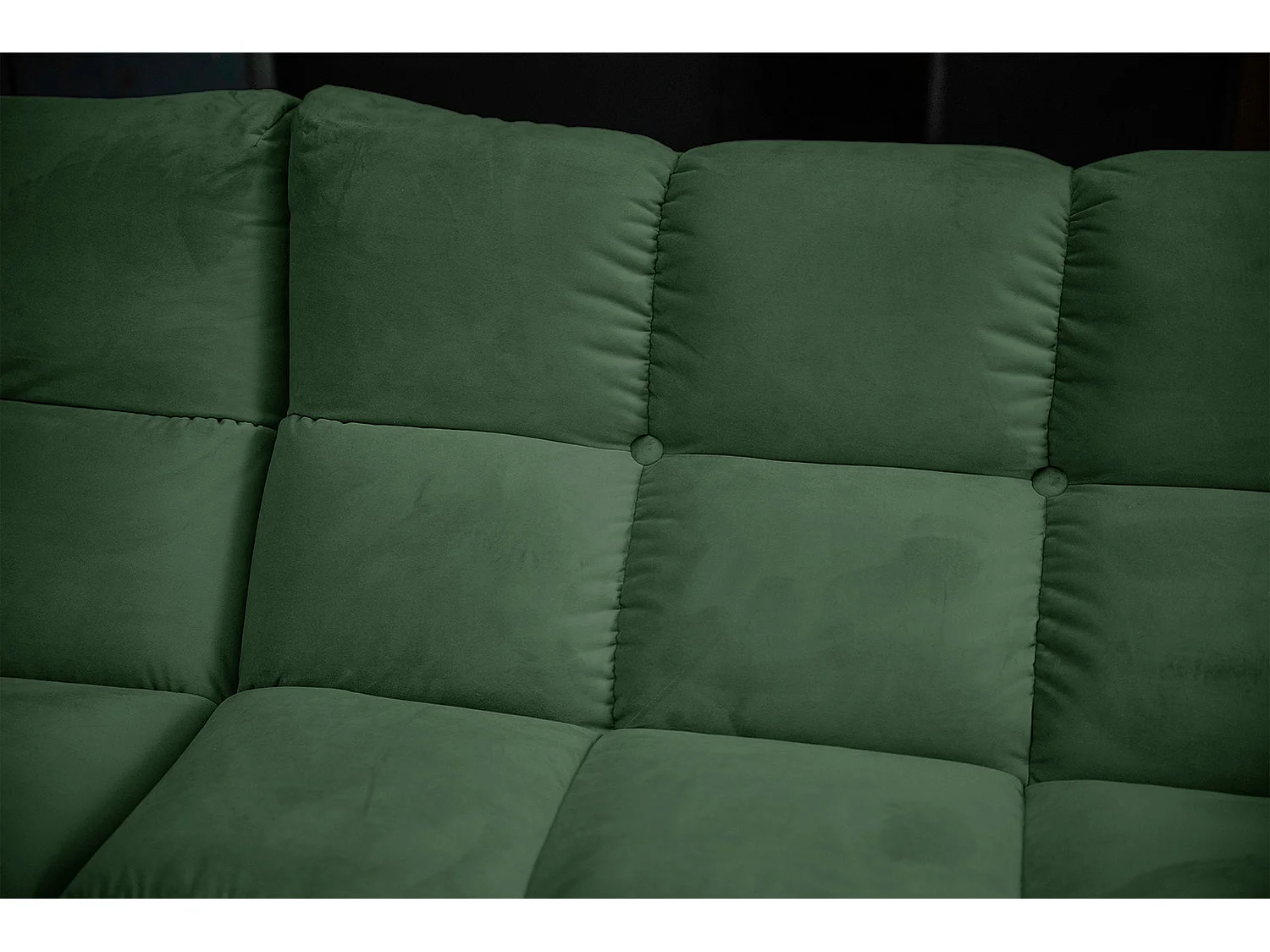 Canapé d'angle pouf rembourré fauteuil pivotant Set - vert émeraude Velours - VIVIEN