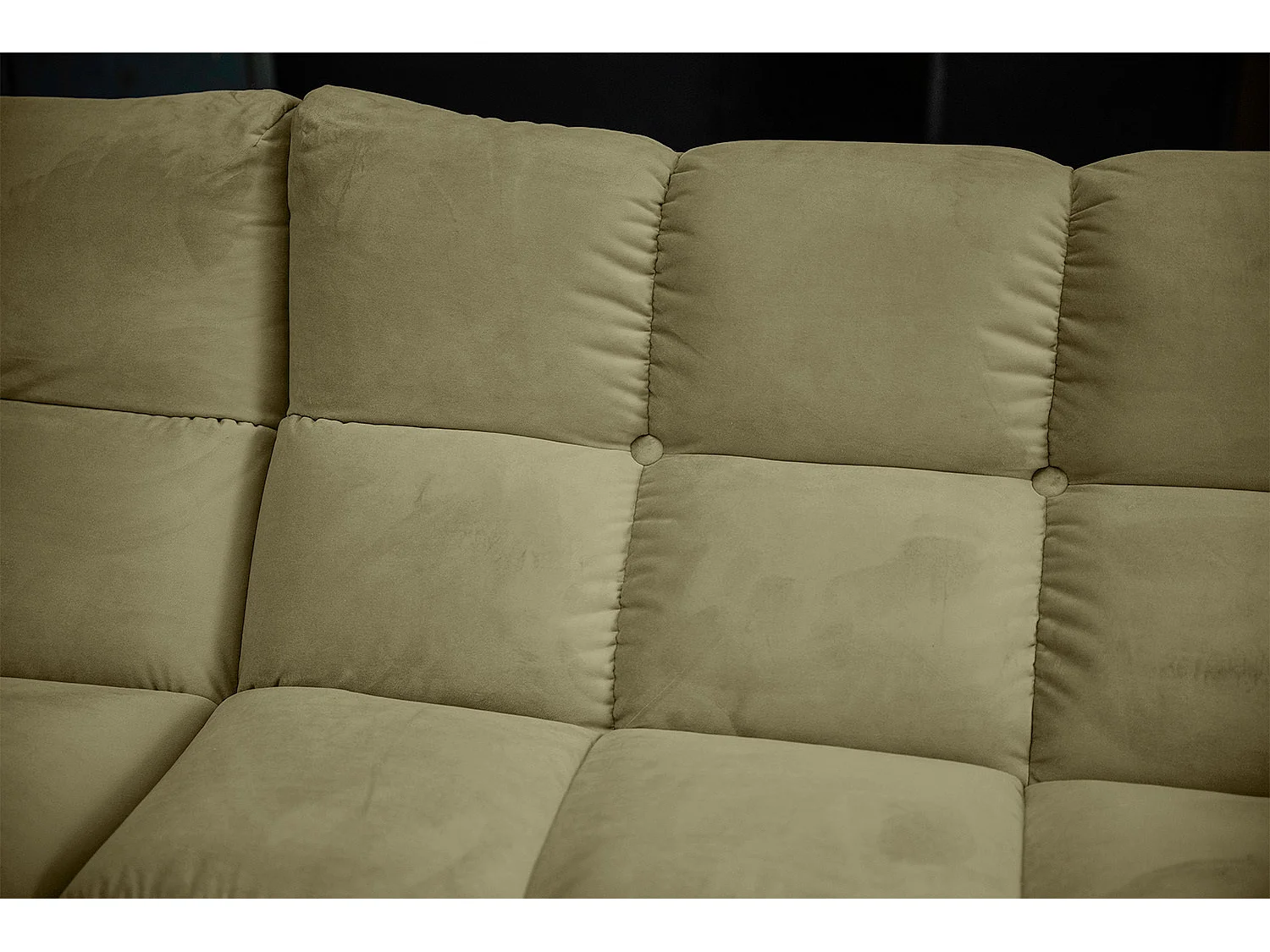 Canapé d'angle pouf rembourré fauteuil pivotant Set - Vert Velours - VIVIEN