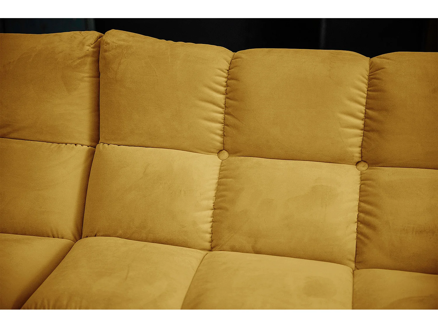 Canapé d'angle pouf rembourré fauteuil pivotant Set - jaune Velours - VIVIEN