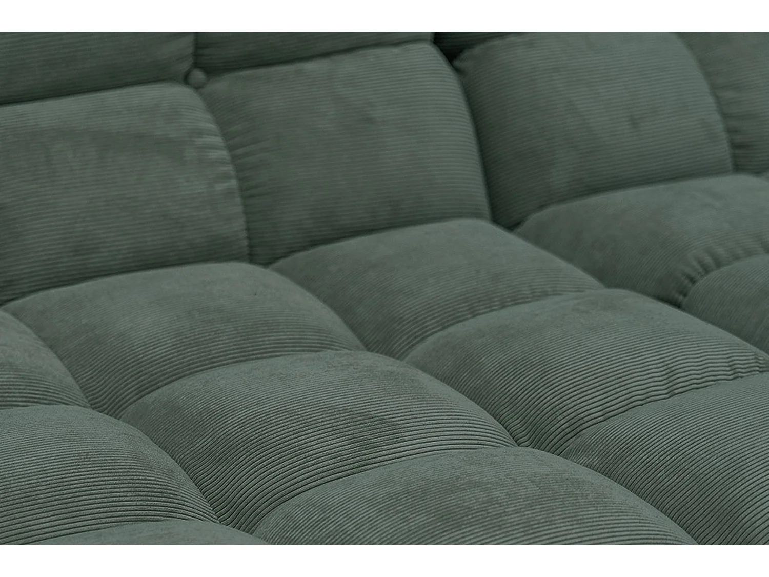 Ecksofa Polsterhocker Drehsessel Set - Smaragdgrün Cord - VIVIEN