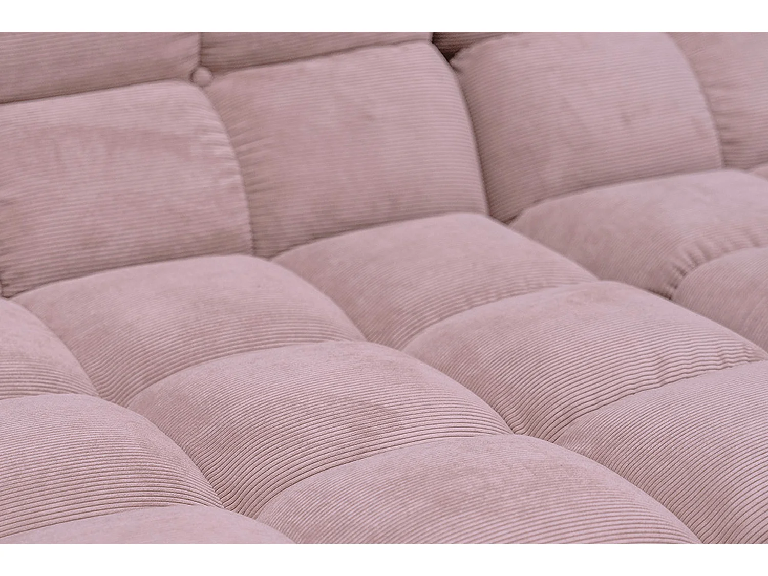 Ecksofa Polsterhocker Drehsessel Set - Pink Cord - VIVIEN