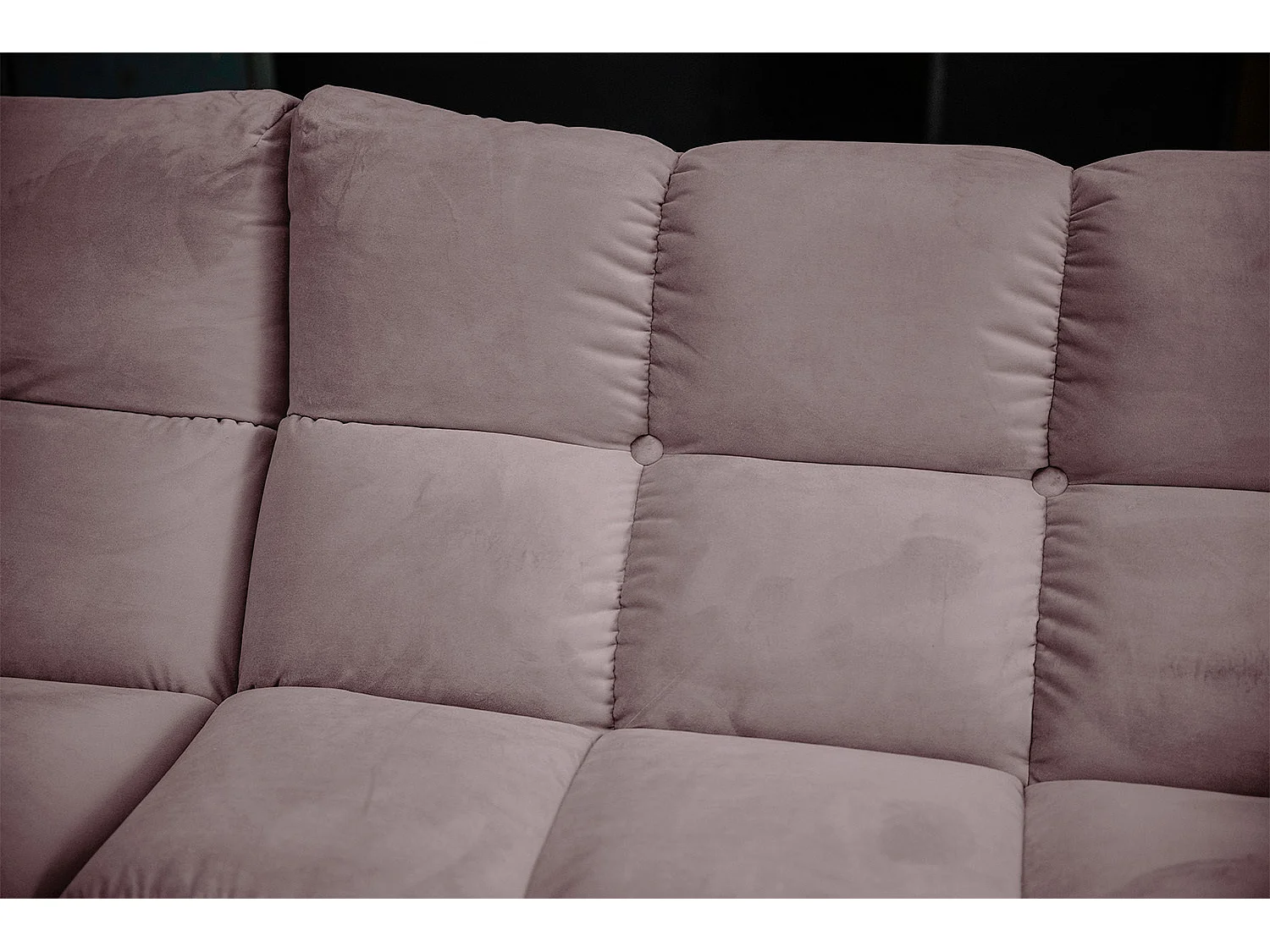 Canapé d'angle pouf rembourré fauteuil pivotant Set - Gris Velours - VIVIEN