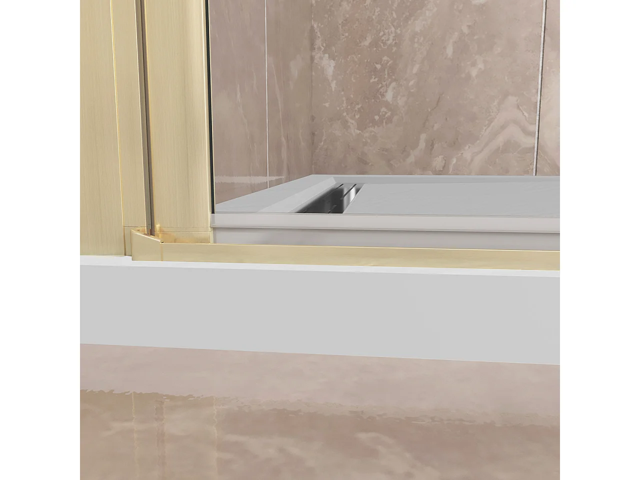 185cm Box Doccia Angolare 76x90cm Porta Battente Pieghevole 76 Parete Fissa 90 Vetro Temperato 6mm Anticalcare Barra Stabilizzatrice da 45cm Dorato Spazzolato