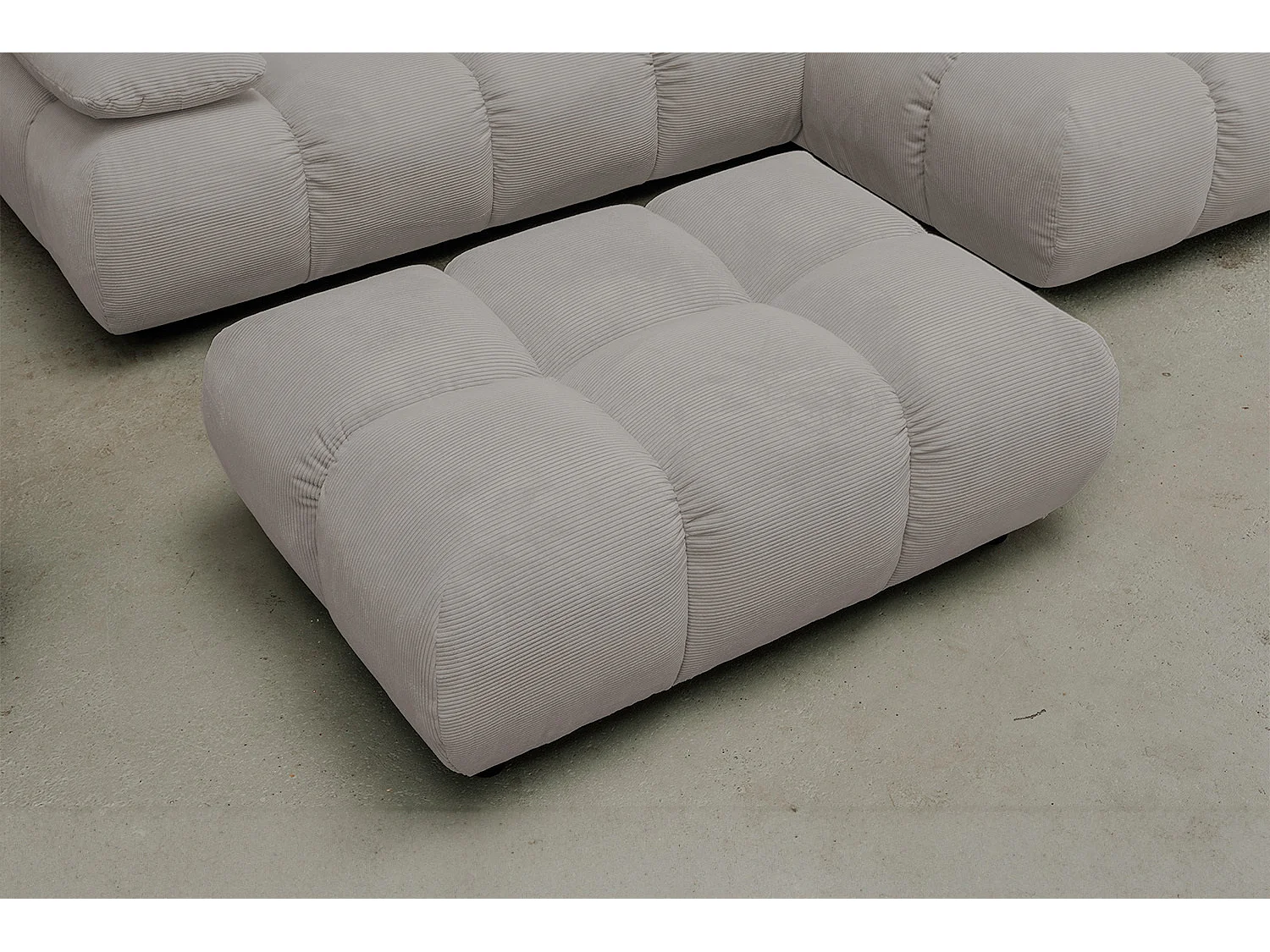 Pouf imbottito - Grigio Velluto a coste - VIVIEN