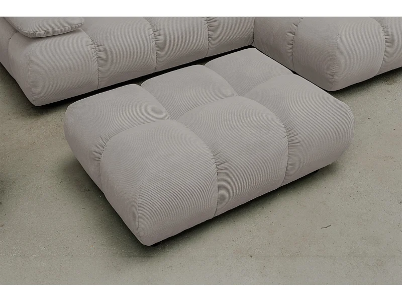 Polsterhocker - Grau Cord - VIVIEN