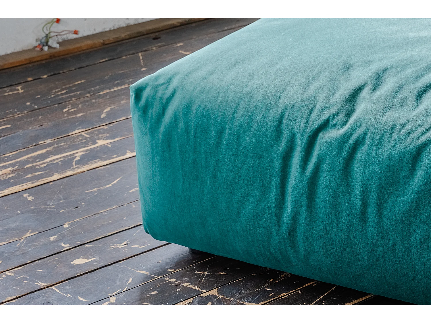 Polsterhocker - Grün Velvet - MIA