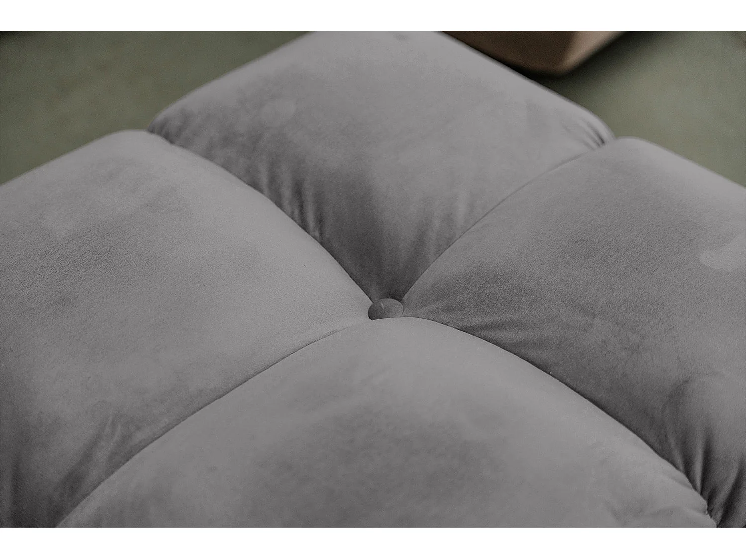 Polsterhocker - Steingrau Velvet - VIVIEN