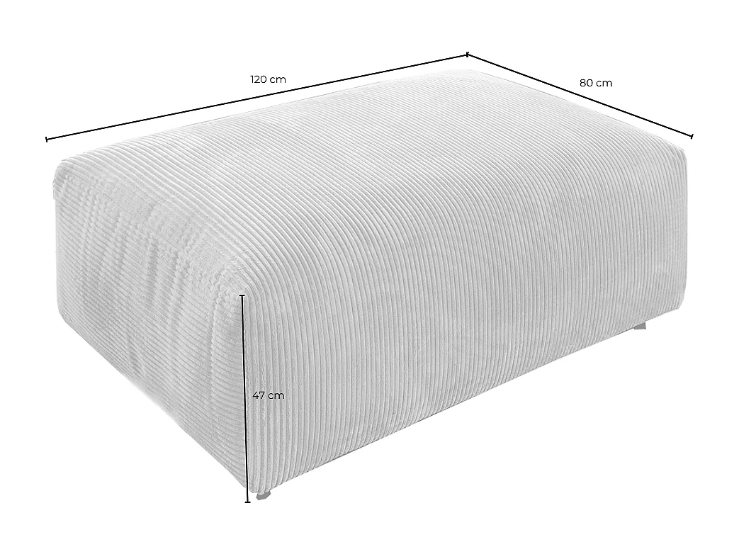 Polsterhocker - Taupe Cord - MIA