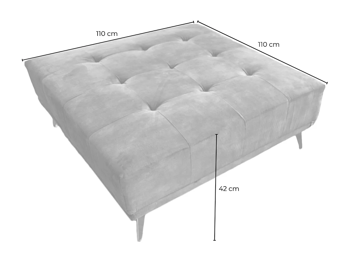 Polsterhocker - Grau Velvet - WIOLO