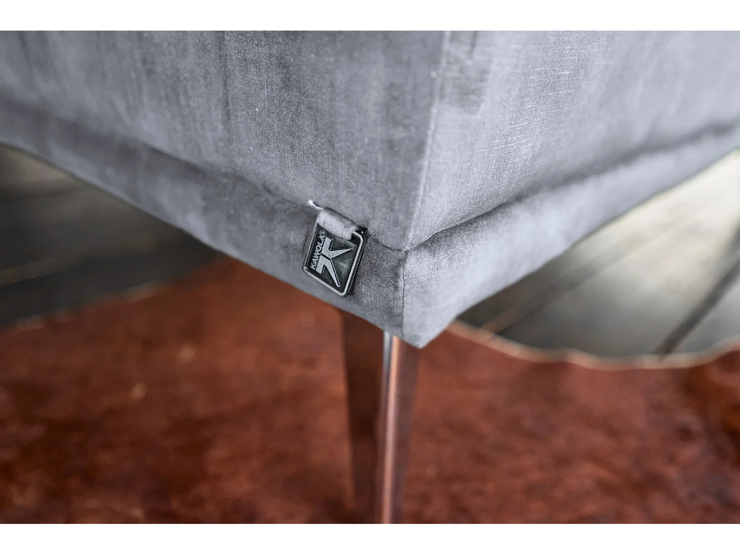 Polsterhocker - Grau Velvet - WIOLO