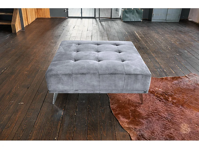 Polsterhocker - Grau Velvet - WIOLO