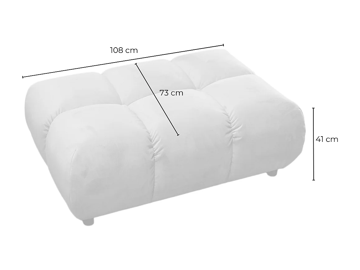 Pouf imbottito - beige Velluto a coste - VIVIEN