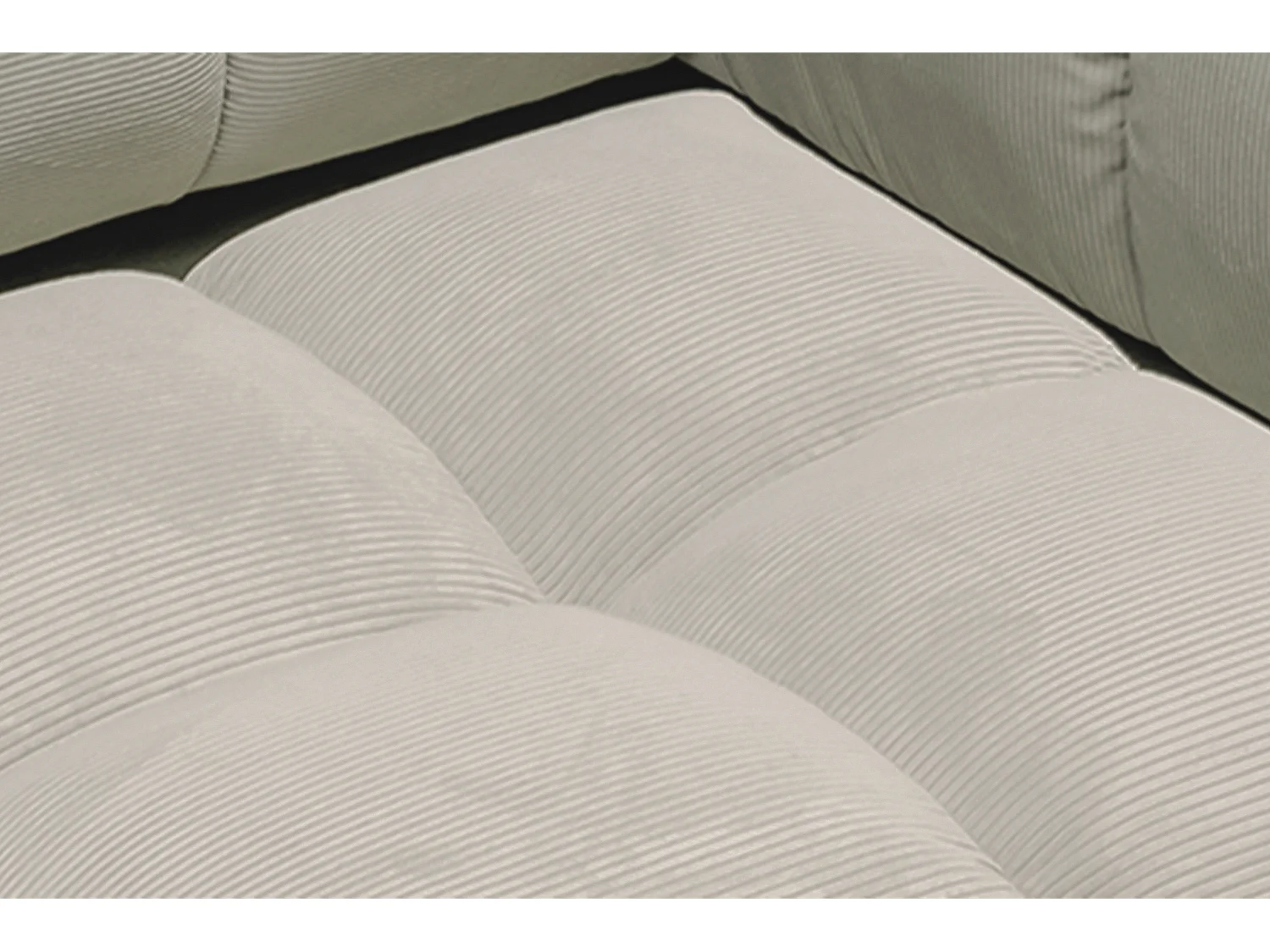 Pouf imbottito - beige Velluto a coste - VIVIEN