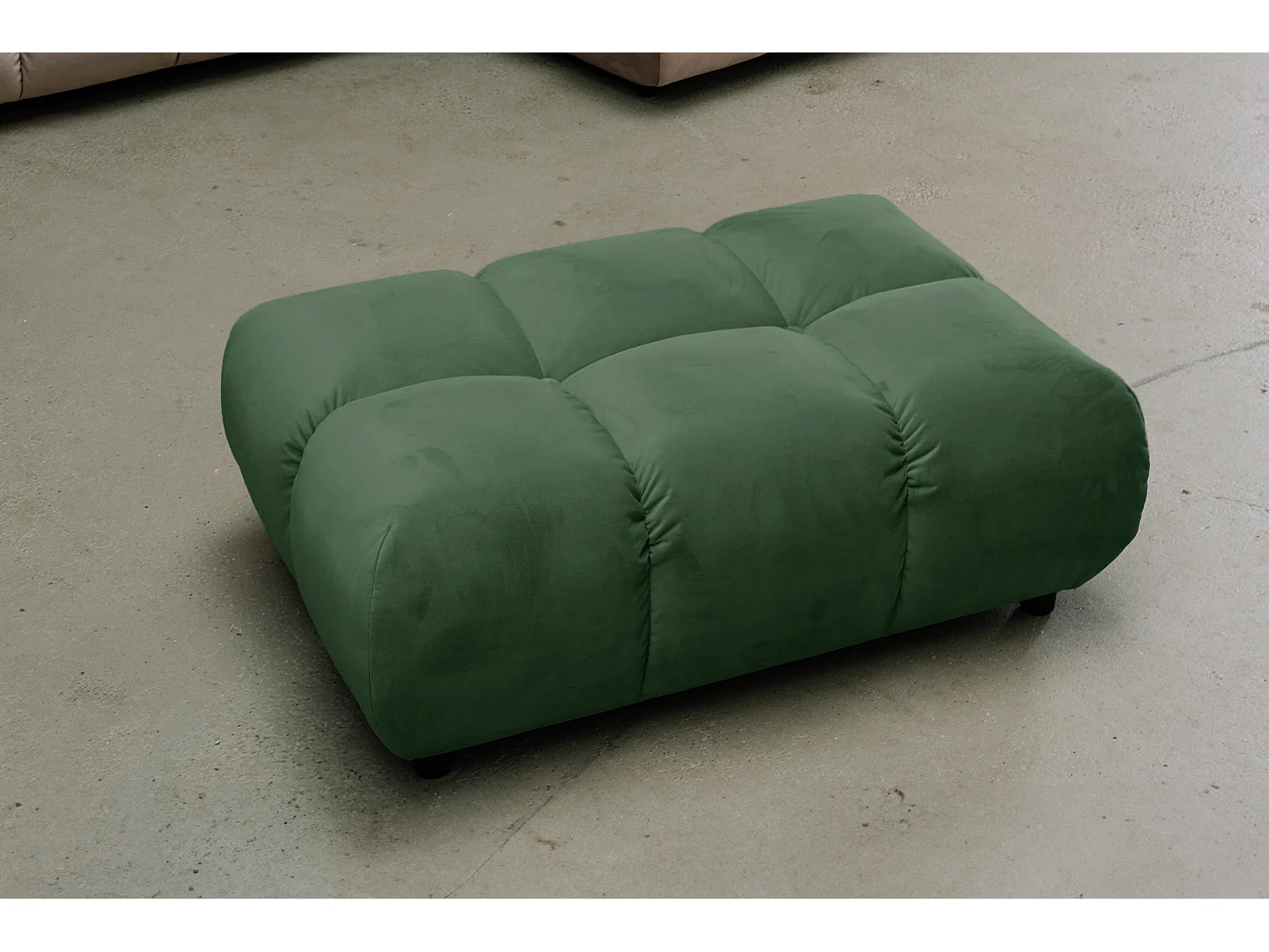 Polsterhocker - Smaragdgrün Velvet - VIVIEN